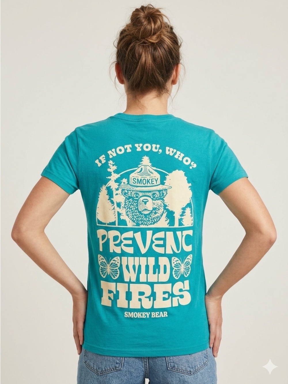 Smokey Bear Teal Short Sleeve Tee